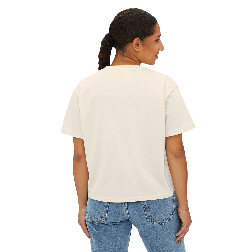Flamingo Island Graphic Tee — Women's Boxy Beach Shirt